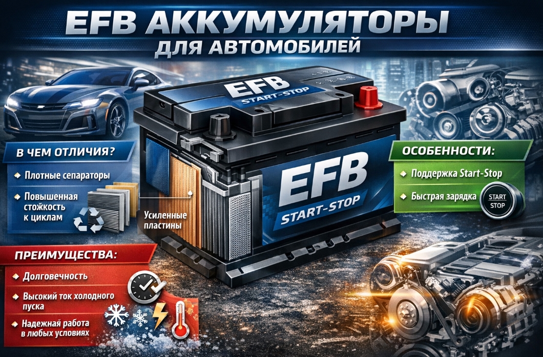EFB аккумуляторы для автомобилей